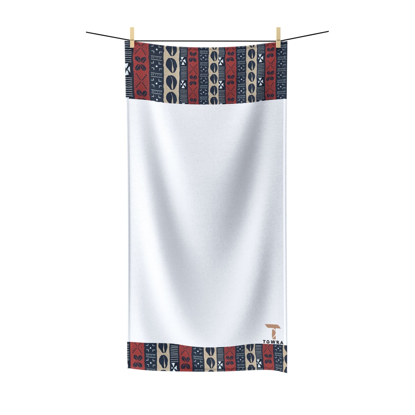 Ongola - Eco-Friendly Afro Art Bath/Spa Towel (white)