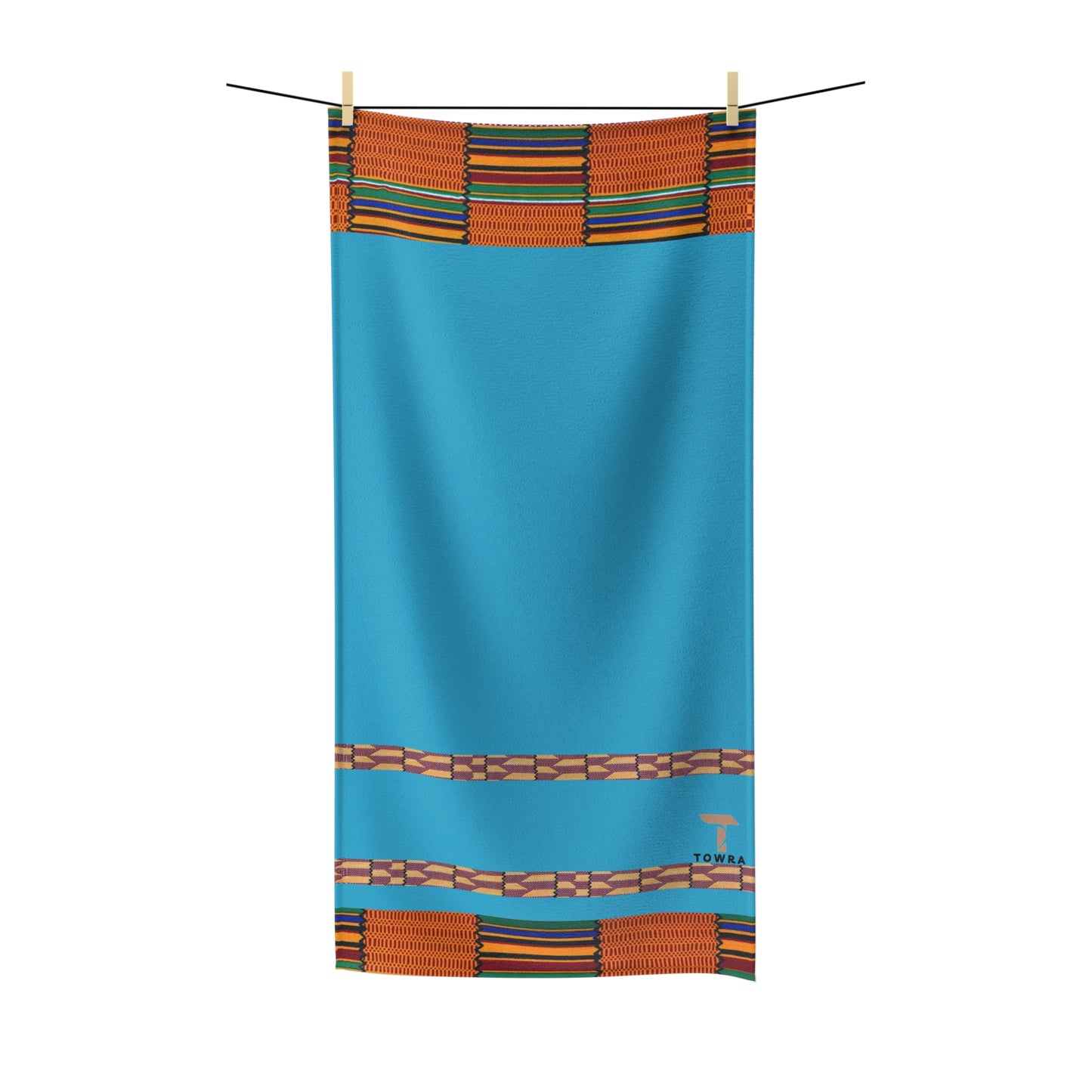 Kente - Eco-Friendly Afro Art Bath/Spa Towel (Turquoise)