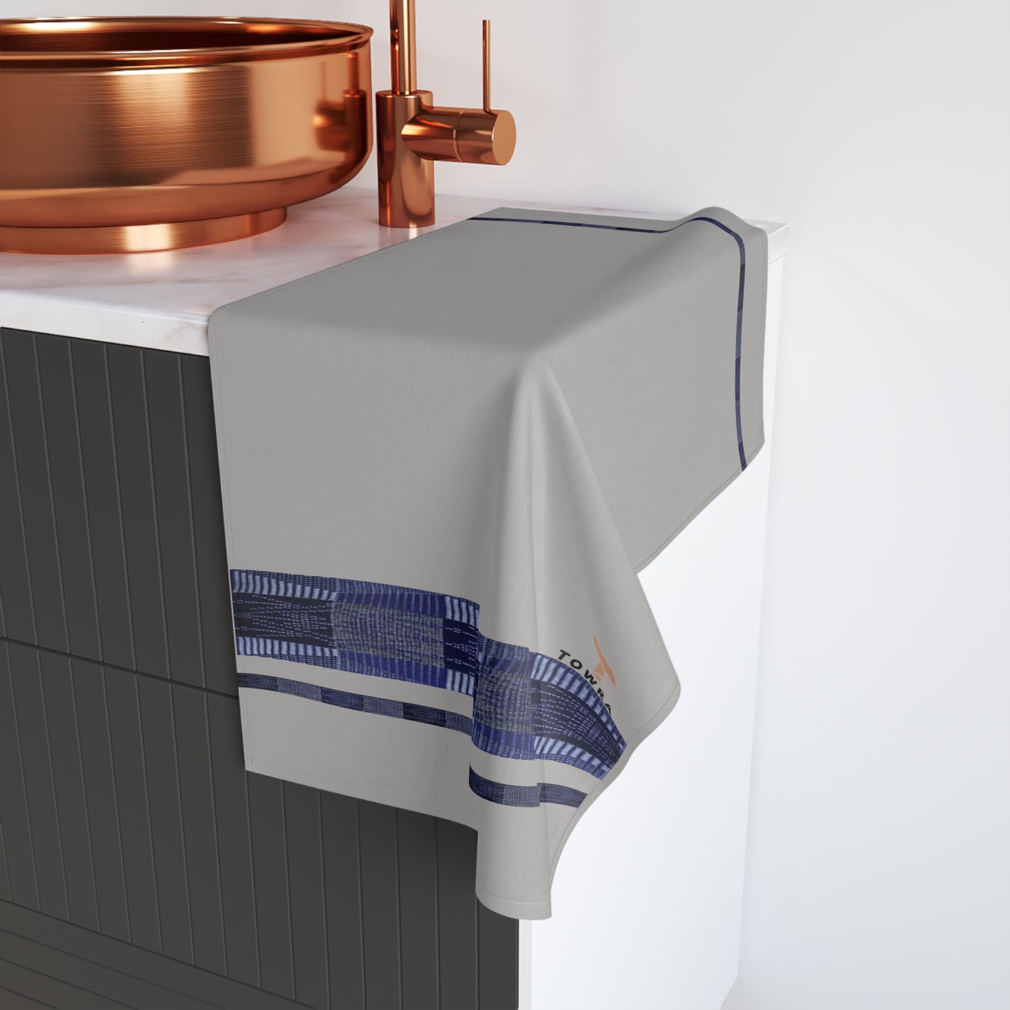 Souza- Eco-Friendly Afro Art Hand Towel (Grey)