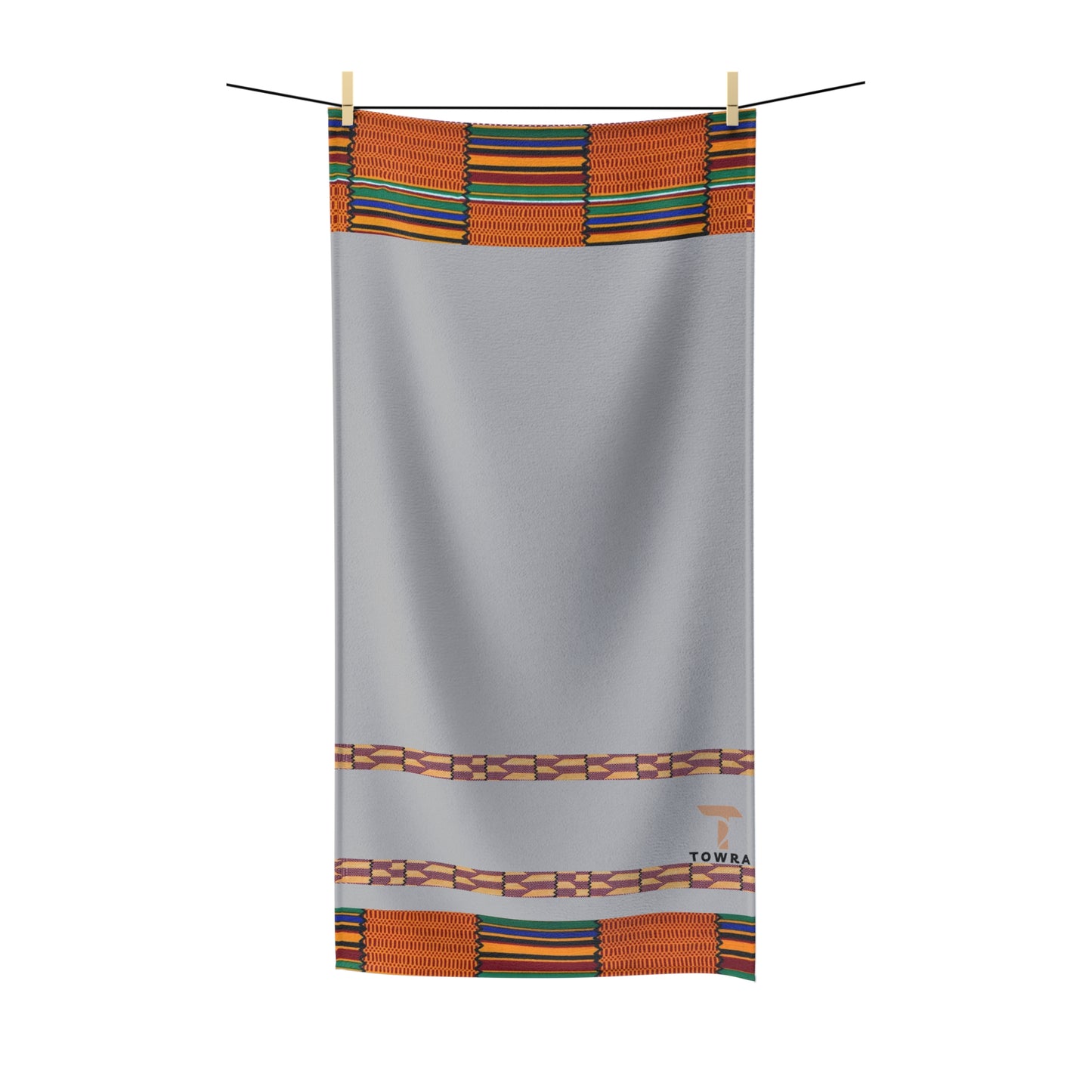 Kente - Eco-Friendly Afro Art Bath/Spa Towel (Gray)