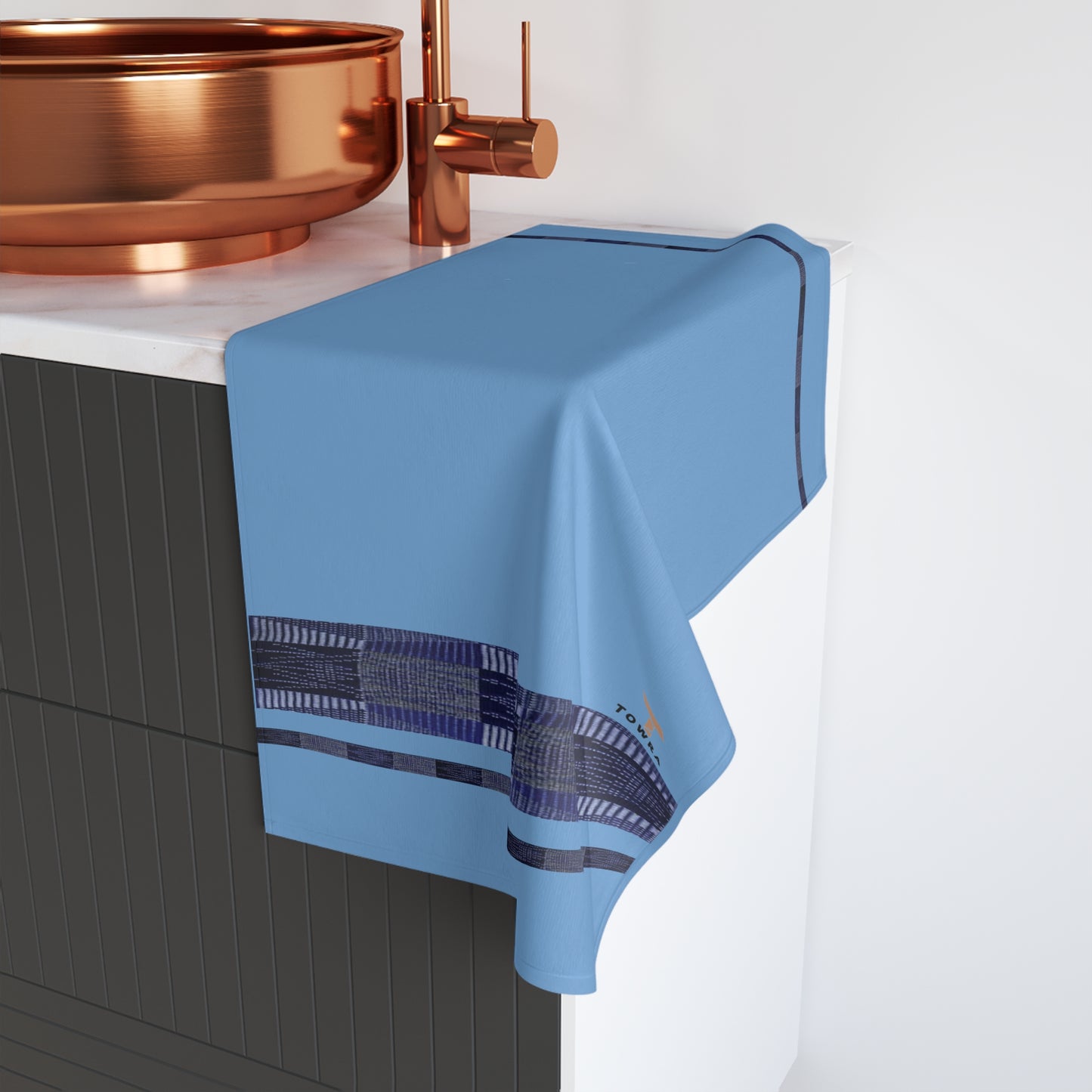 Souza- Eco-Friendly Afro Art Hand Towel (Blue)