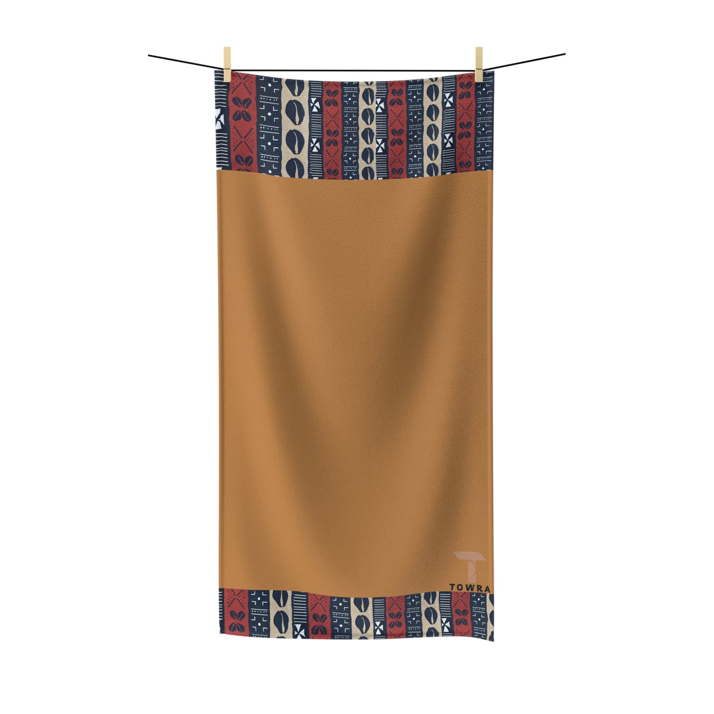 Ongola - Eco-Friendly Afro Art Bath/Spa Towel (Brown)
