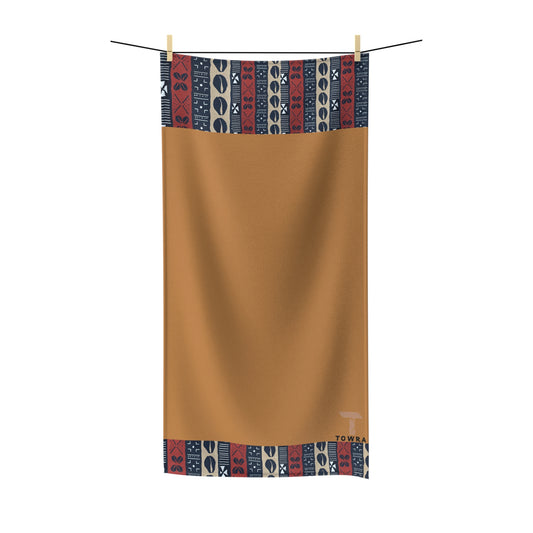 Ongola - Eco-Friendly Afro Art Bath/Spa Towel (Brown)