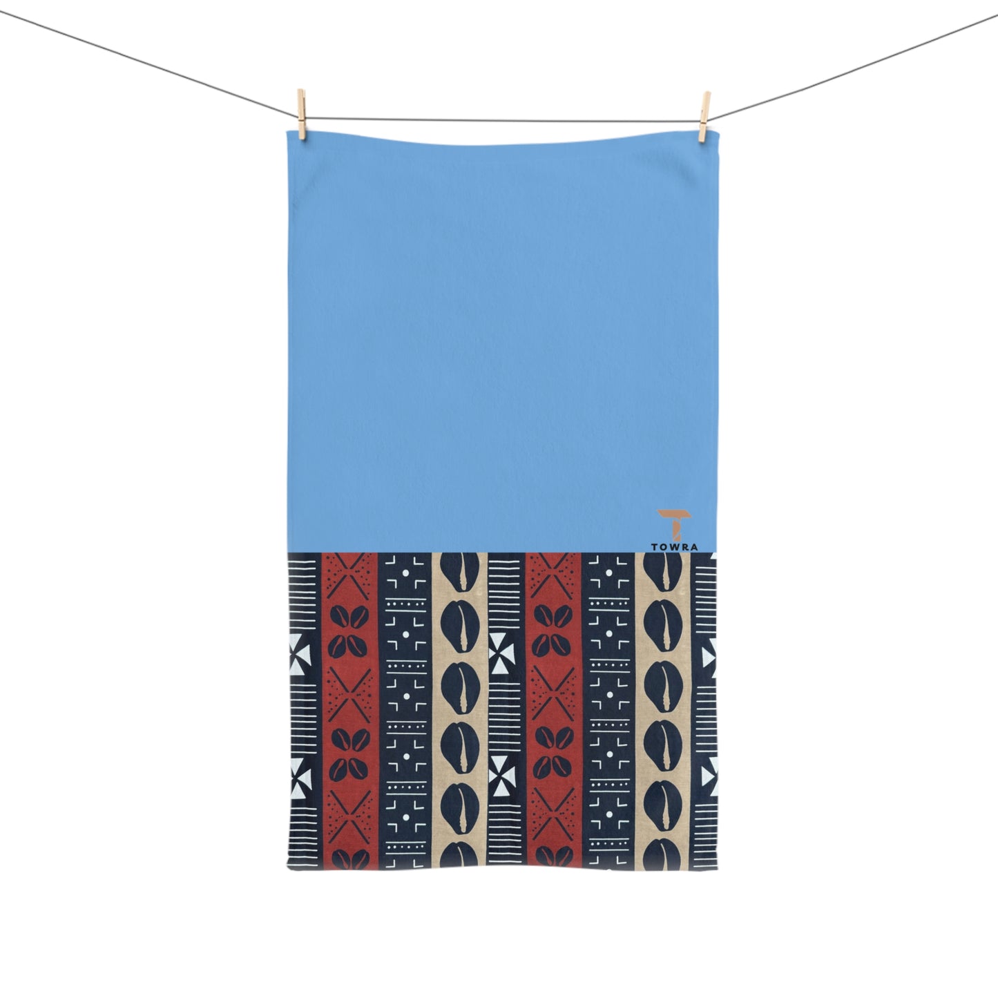 Ongola - Eco-Friendly Afro Art Hand Towel (Blue)