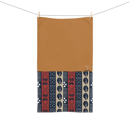 Ongola - Eco-Friendly Afro Art Hand Towel (Brown)