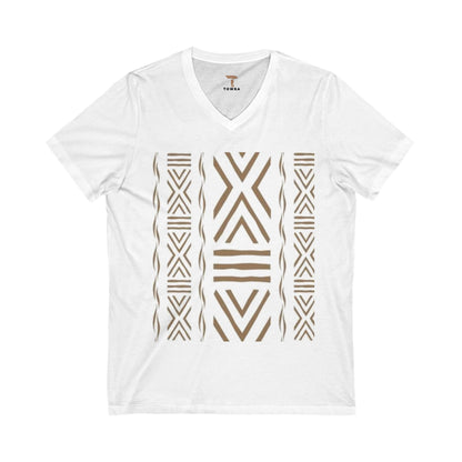 Kante Afro Art V-Neck Tee | Unisex Casual Shirt, Comfortable Everyday Wear, Gift for Him/Her, Festival Attire, Boho Style Fashion