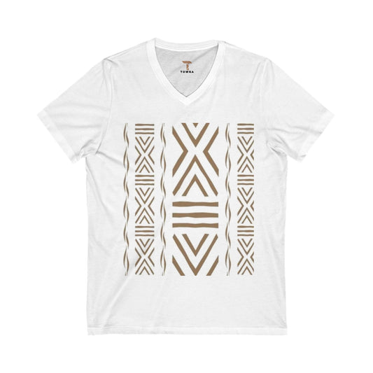 Kante Afro Art V-Neck Tee | Unisex Casual Shirt, Comfortable Everyday Wear, Gift for Him/Her, Festival Attire, Boho Style Fashion