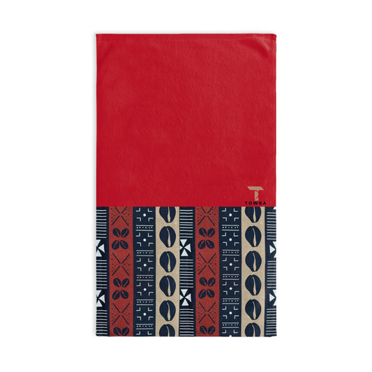 Ongola - Eco-Friendly Afro Art Hand Towel (Red)