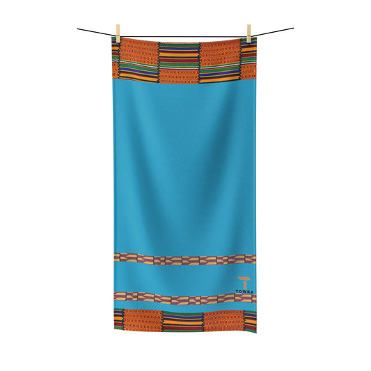 Kente - Eco-Friendly Afro Art Bath/Spa Towel (Turquoise)