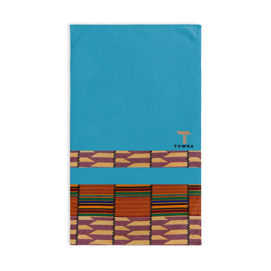 Kente - Eco-Friendly Afro Art Hand Towel (Turquoise)