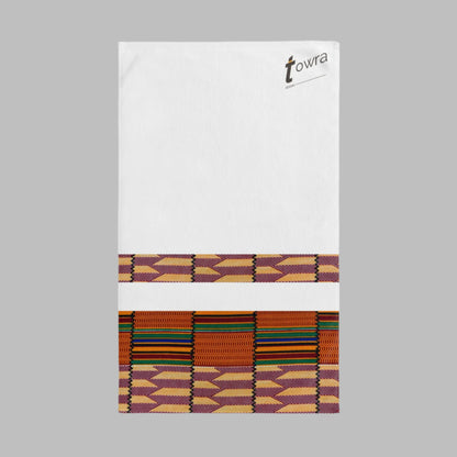 Kente - Eco-Friendly Afro Art Hand Towel (White)