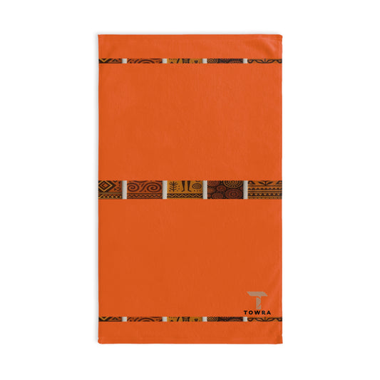 Mouko - Eco-Friendly Afro Art Hand Towel (Orange)