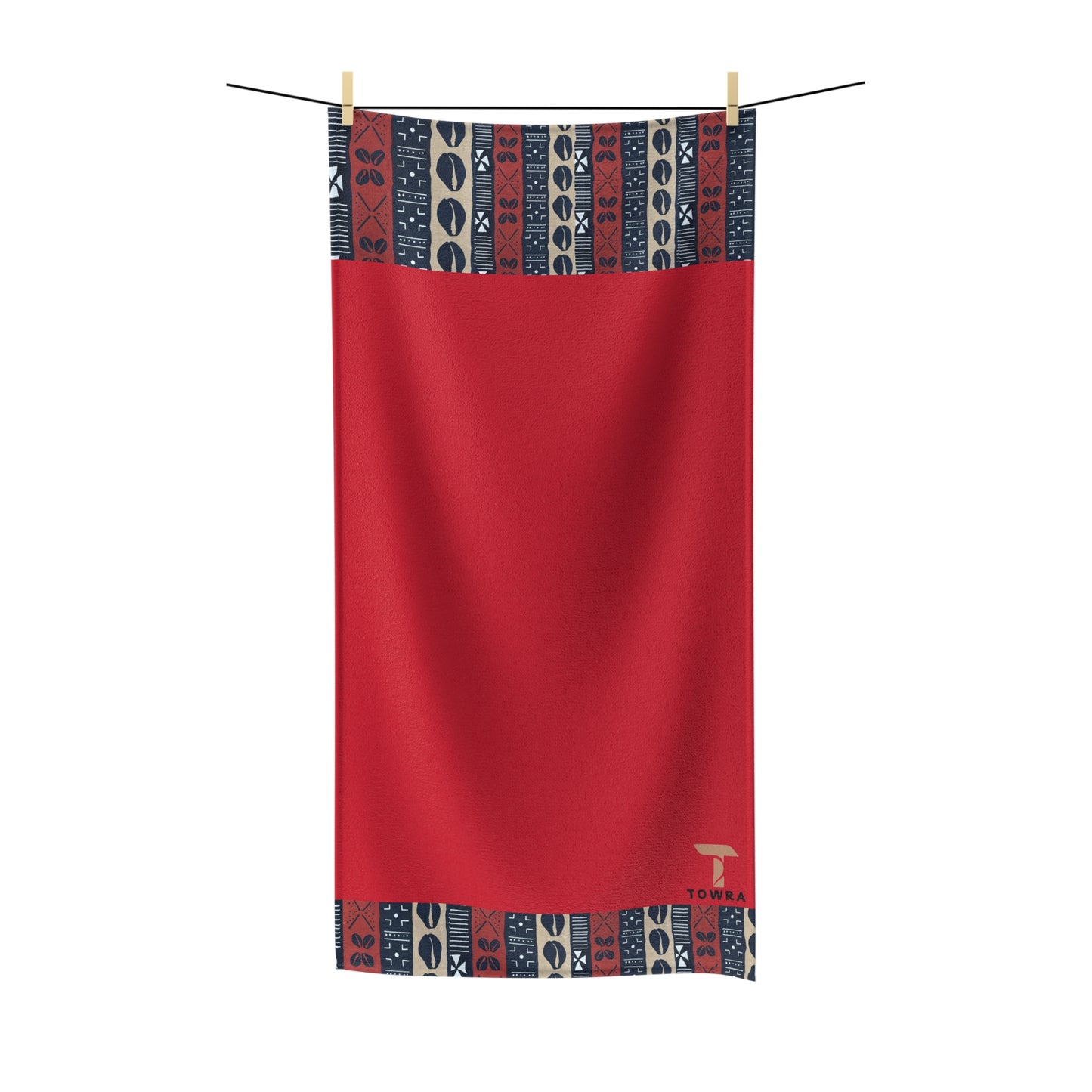 Ongola - Eco-Friendly Afro Art Bath/Spa Towel (Red)