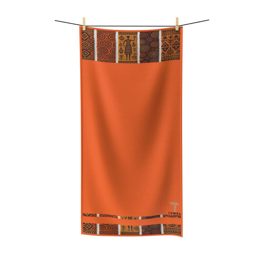 Mouko - Eco-Friendly Afro Art Bath/Spa Towel (Orange)