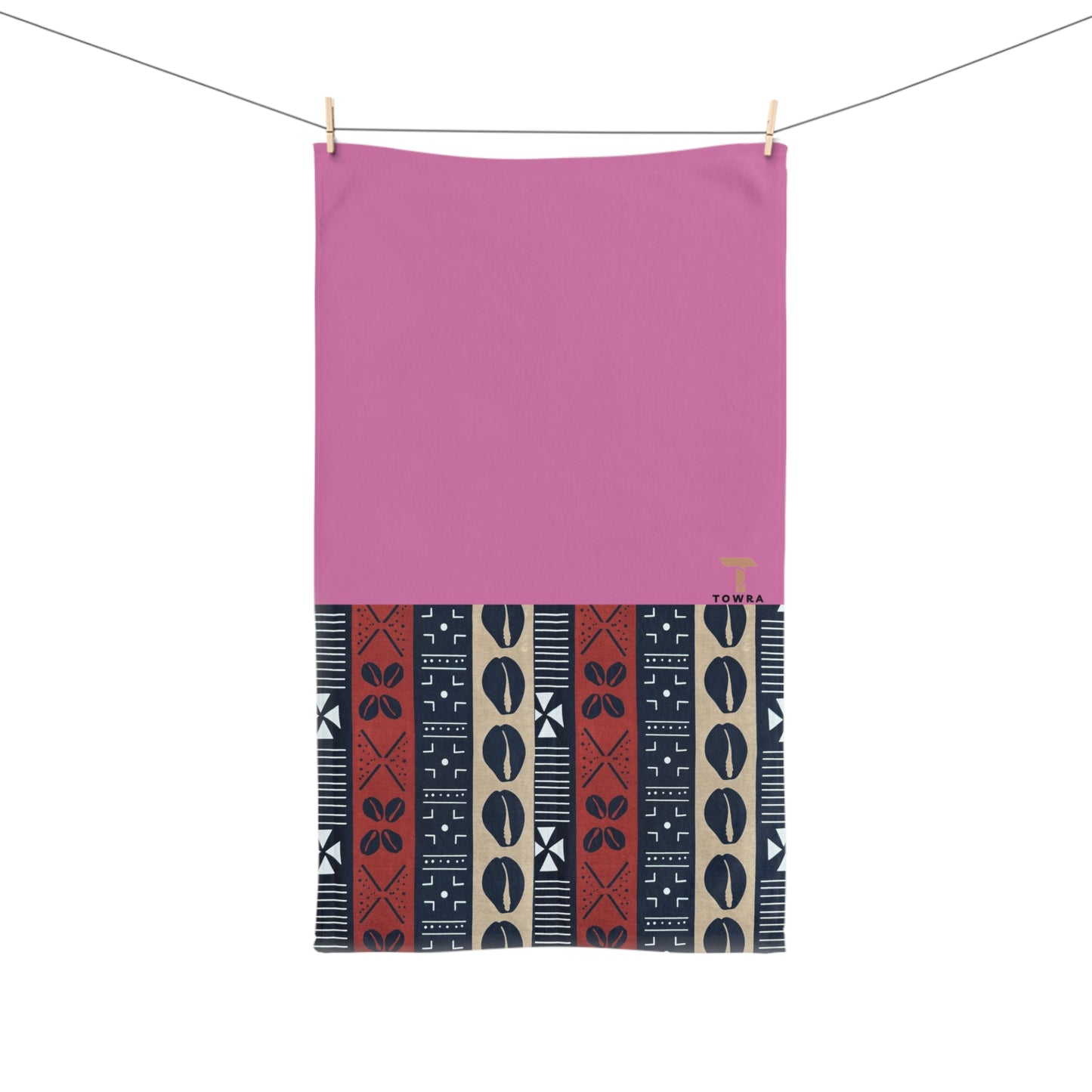 Ongola - Eco-Friendly Afro Art Hand Towel (Pink)