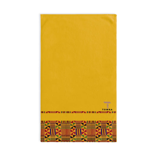 Vibrant Kente - Eco-Friendly Afro Art Hand Towel (Yellow)