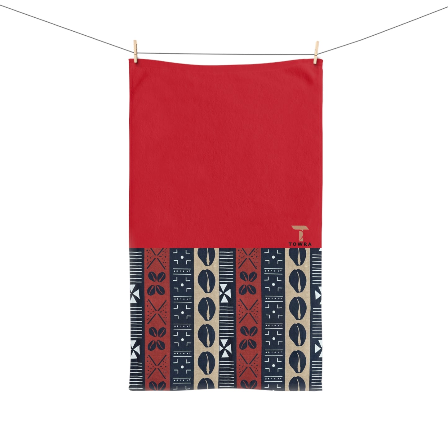 Ongola - Eco-Friendly Afro Art Hand Towel (Red)