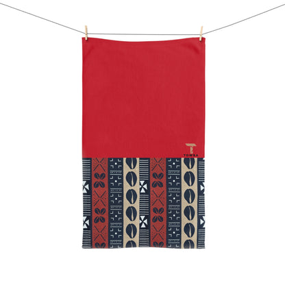 Ongola - Eco-Friendly Afro Art Hand Towel (Red)