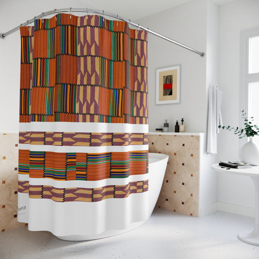 Kente Shower Curtain, Bohemian Bathroom Decor, Colorful African Textile, Unique Gift, Home Accessories