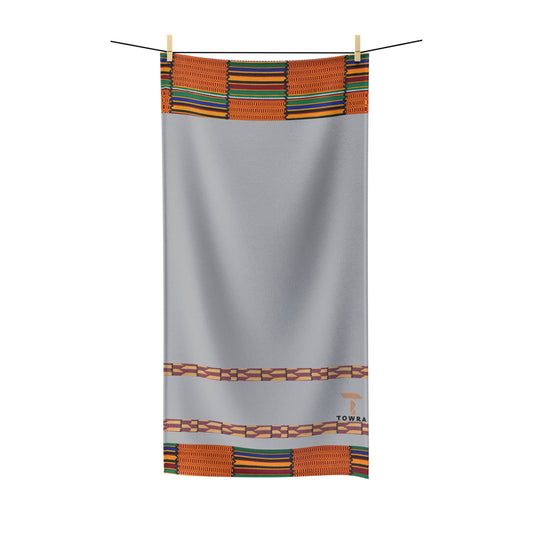 Kente - Eco-Friendly Afro Art Bath/Spa Towel (Gray)