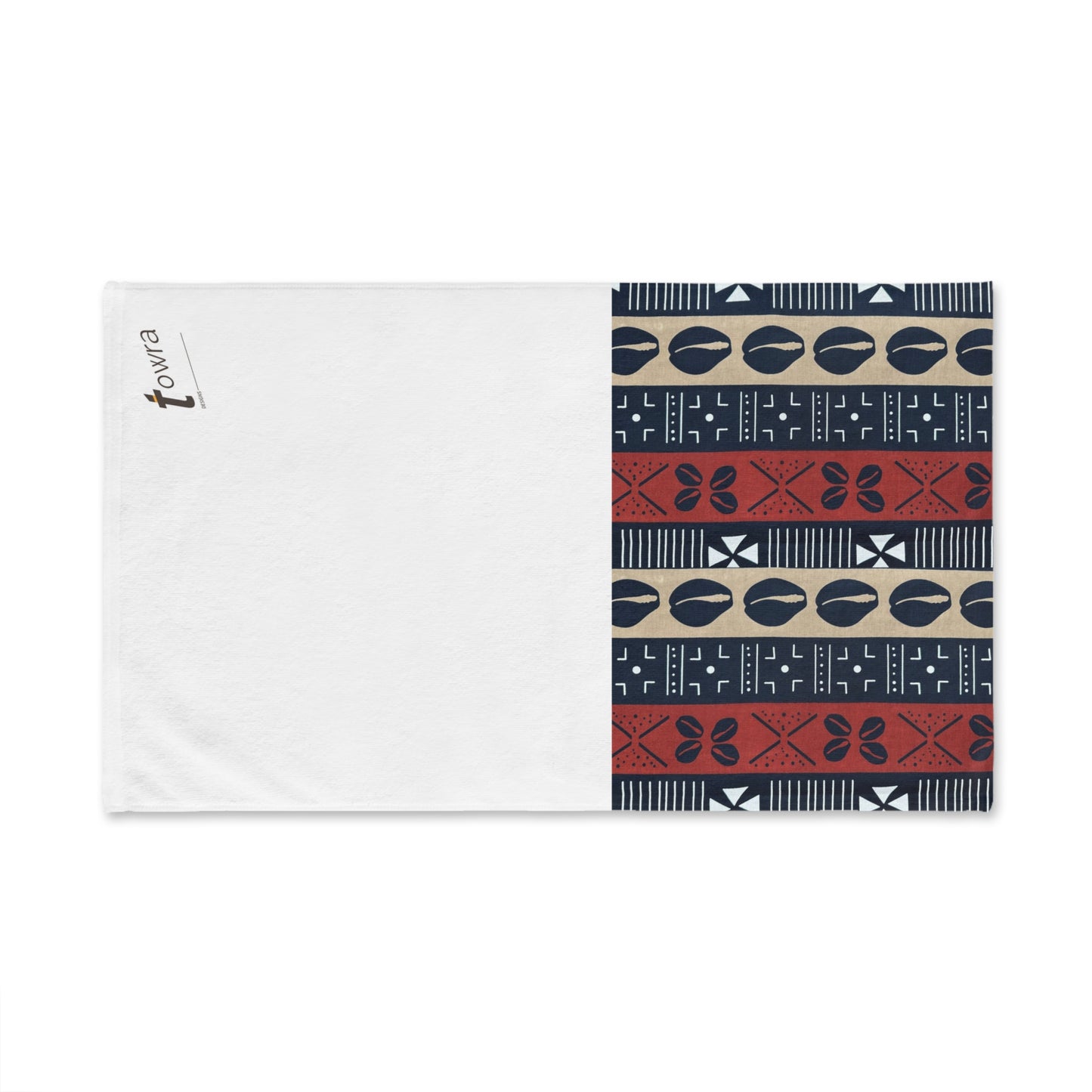 Ongola - Eco-Friendly Afro Art Hand Towel (White)