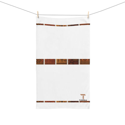 Mouko - Eco-Friendly Afro Art Hand Towel (White)