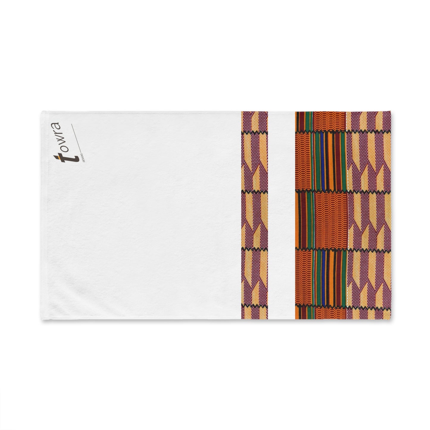 Kente - Eco-Friendly Afro Art Hand Towel (White)