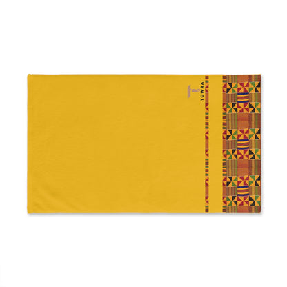 Vibrant Kente - Eco-Friendly Afro Art Hand Towel (Yellow)