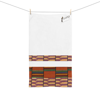 Kente - Eco-Friendly Afro Art Hand Towel (White)